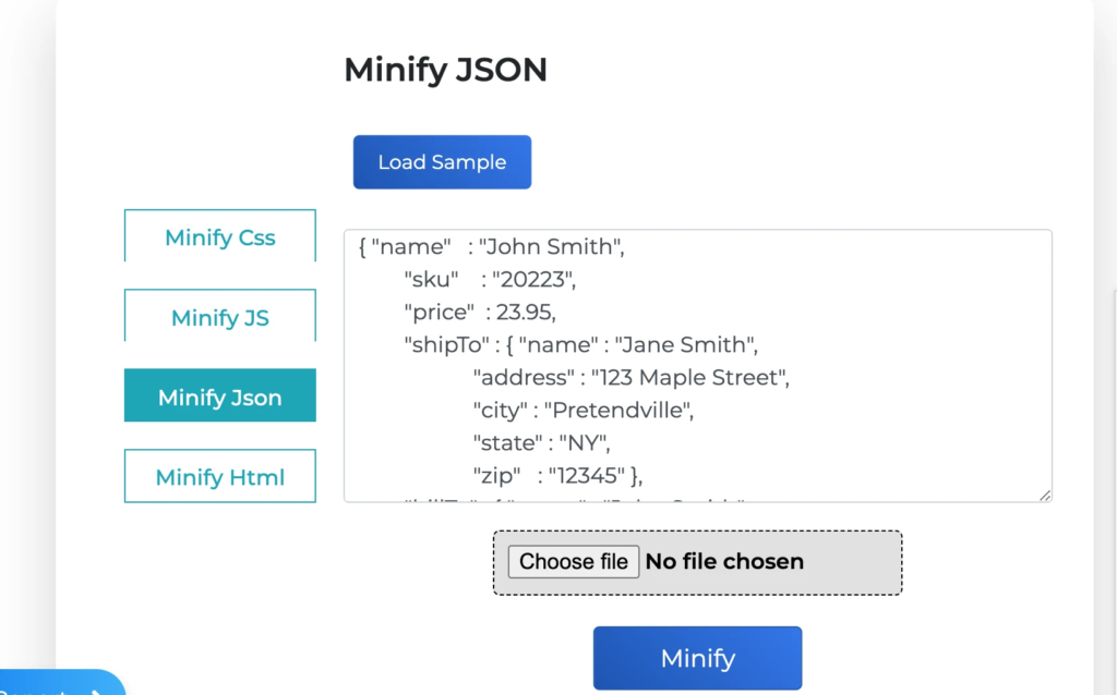 Minify Json
