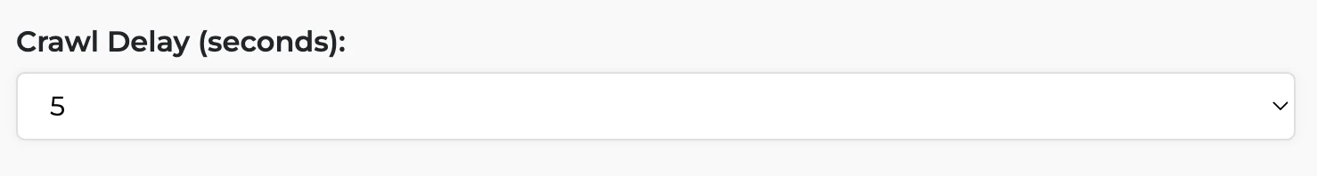 crawl delay - robots.txt generator
