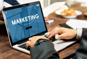 marketing from laptop