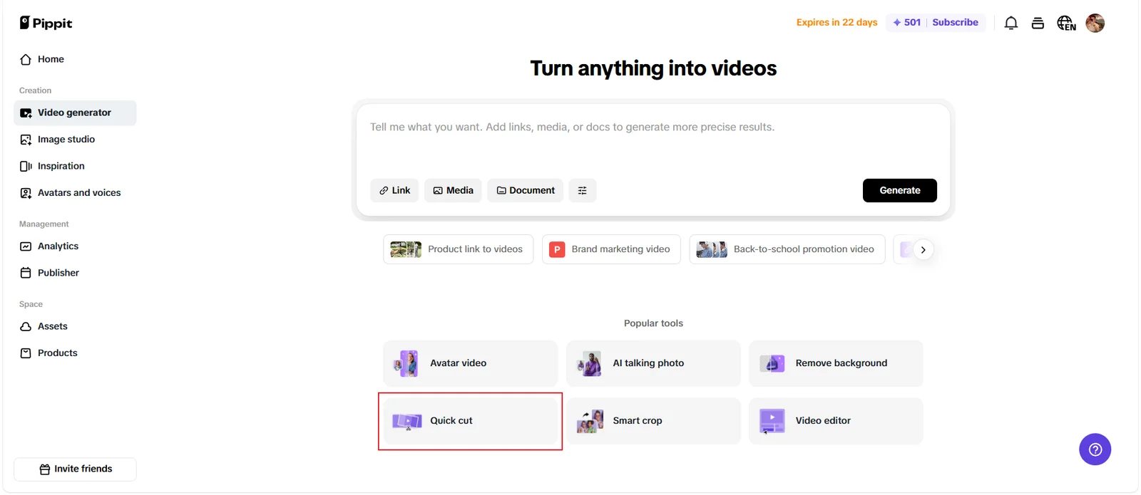 Step 1. Open video generator and quick cut - Lost in Translation