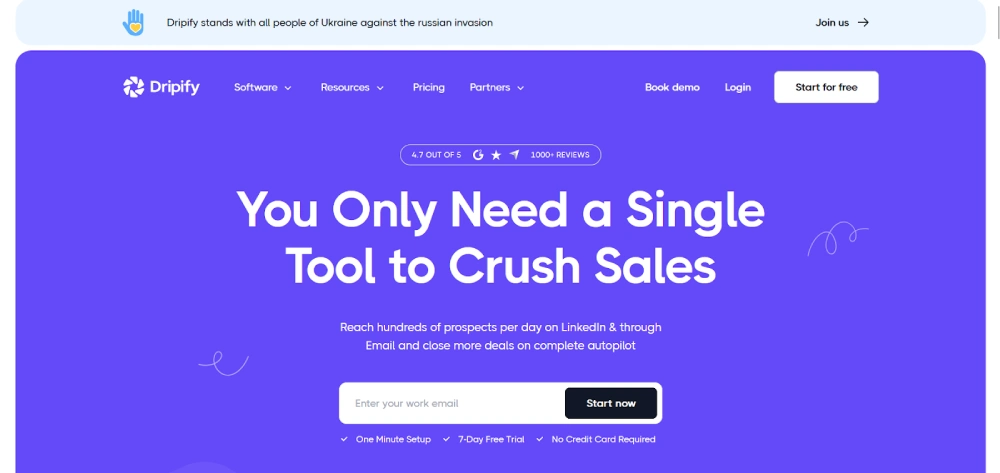 Dripify LinkedIn sequence builder and analytics.