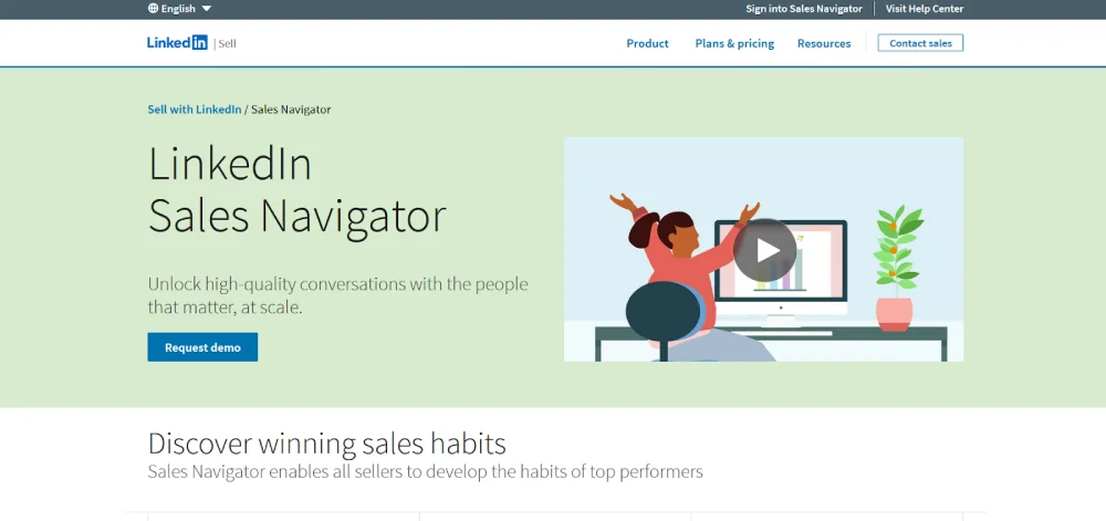 LinkedIn Sales Navigator with advanced search and integrated tools.