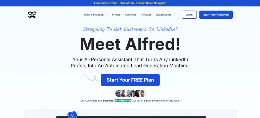 Meet Alfred multi-channel LinkedIn and email outreach tool.