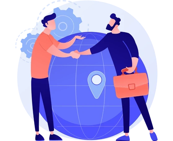 two men doing handshake vector image
