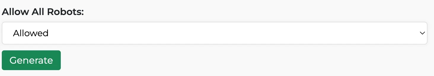 Allow all robots - robots.txt generator
