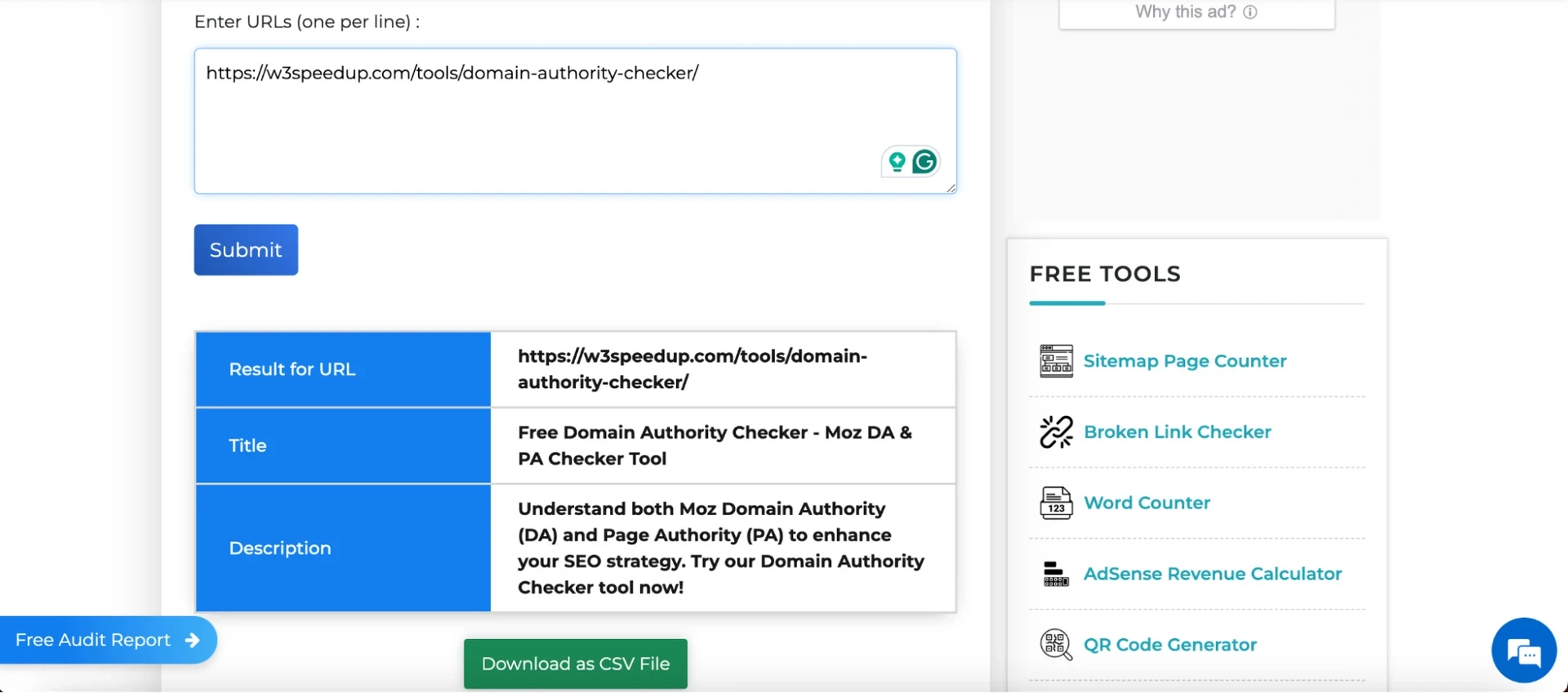 Extract the Meta Title and Meta Description with the W3 SpeedUp Meta Tag Extractor tool - Extract Metadata from Websites
