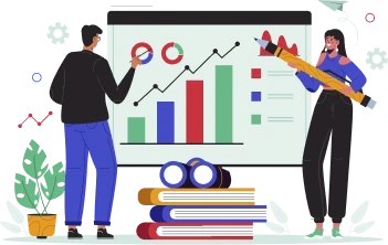 books writing on the graph