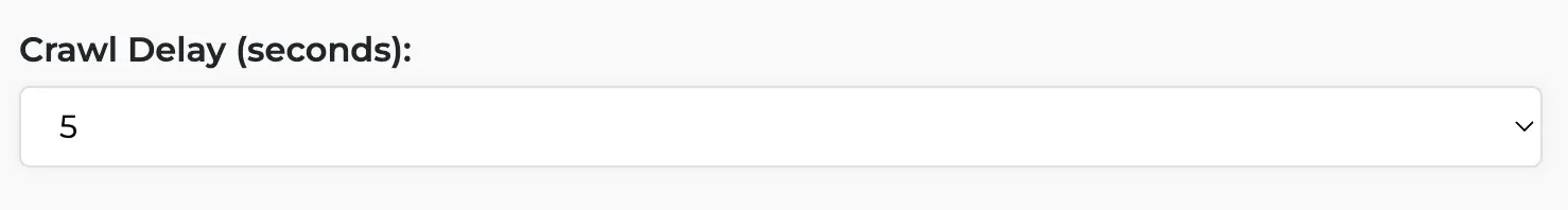 crawl delay - robots.txt generator