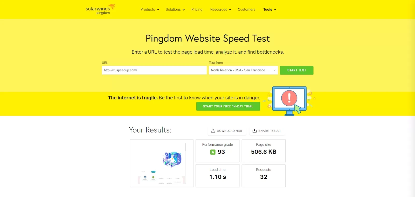 Website Speed Test