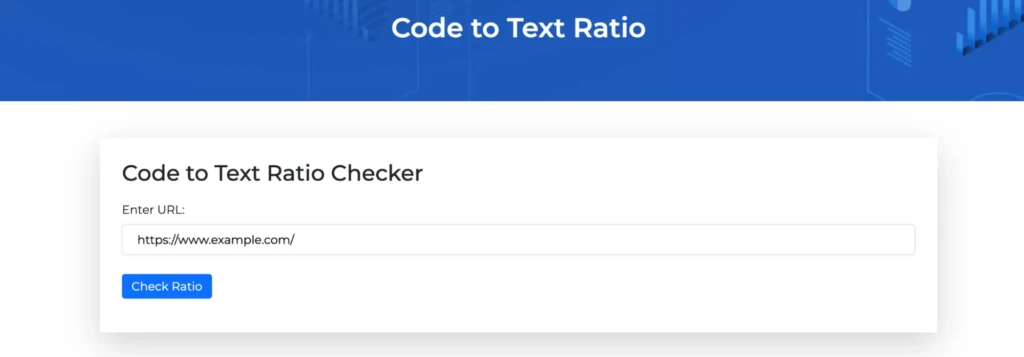 Code to text ratio checker-input